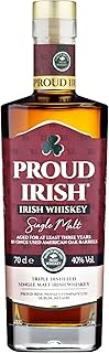 Proud Irish Single Malt Irish Whiskey 700 ml 40 ABV TripleDistilled Irish Malt with Orchard Fruit Cereal Clove Finish