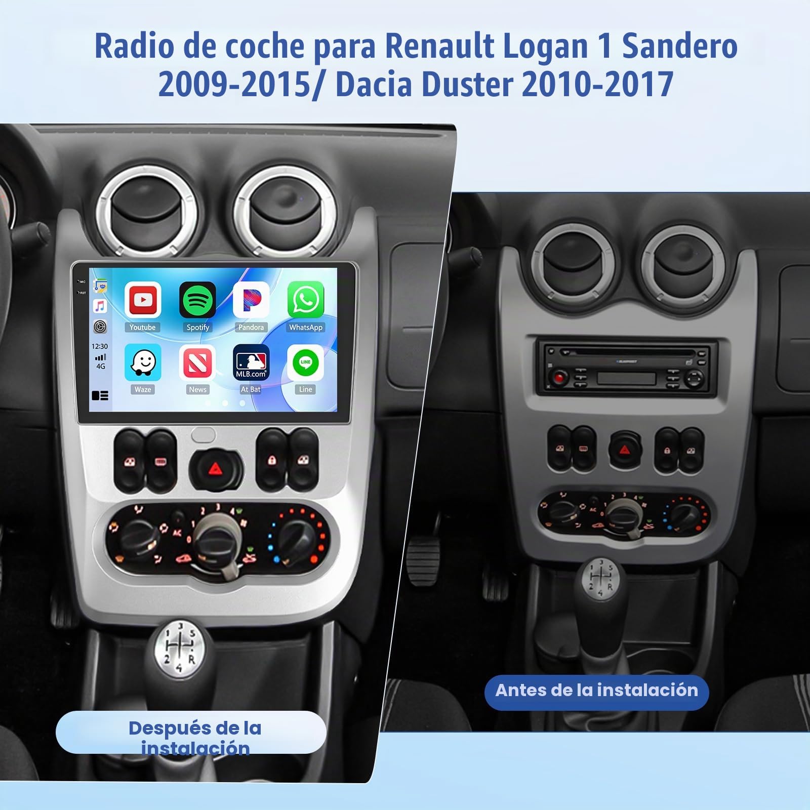 Inefala 4G+128G Autoradio Android 15 para Renault Logan Sandero Duster