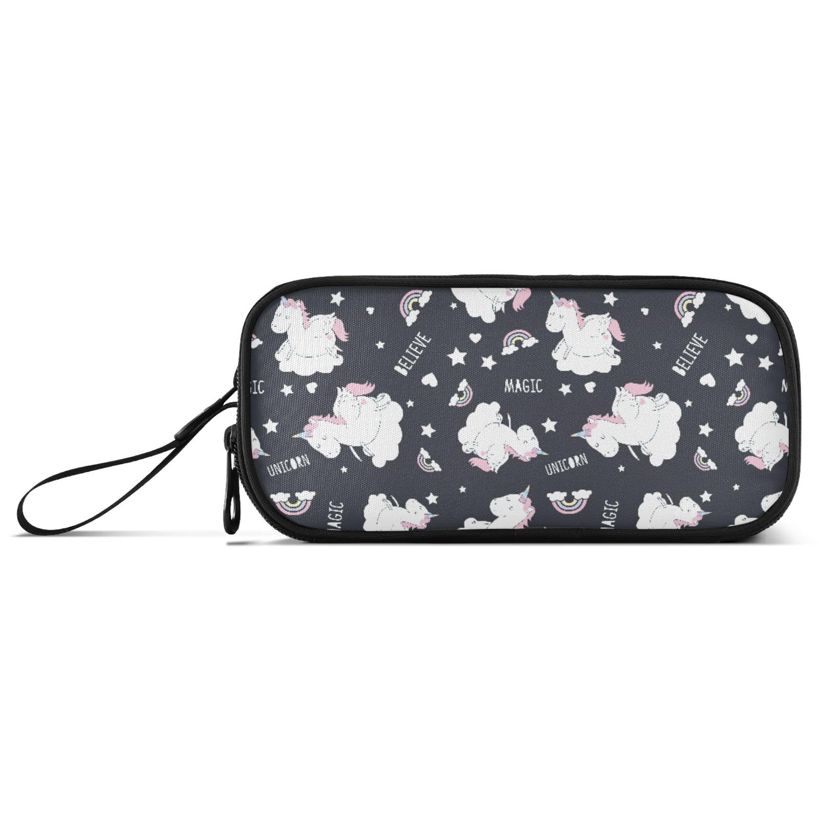 ALAZA Large Pencil Case, Big Capacity Pencil Bag Pen Pouch Holder 3 Compartments, Cute Unicorn Rainbow School Office Supplies Stationery Makeup Bag Storage Organizer for Students Girls Boys Women โ image 1