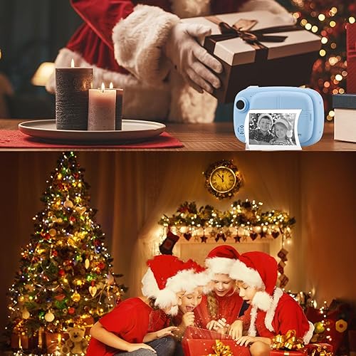 Miniatura 3 de Cámara instantánea para niños cámara de impresión digital VJJB de 35 pulgadas con video HD de 1080p cámara de regalo para niños y niñas 4 rollos de