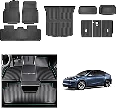 [Set of 9] GAFAT New Tesla Model Y Juniper 2025 2026 Car Mats + Trunk Mat, TPE All Seasons for Model Y 2025 Boot and Floor, High Edge, Original Scan 3D Protection 360°
