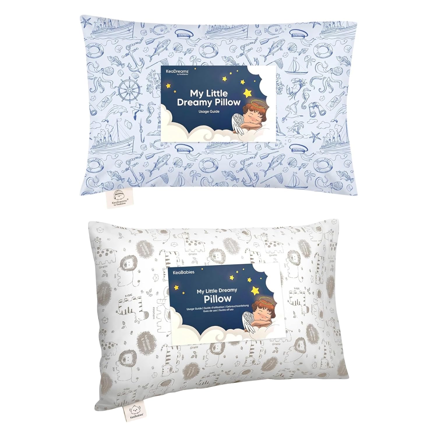 KeaBabies Toddler Pillow with Pillowcase - 13x18 My Little Dreamy Kids Travel Bed Pillows for Sleeping, Cotton Small Pillowcase, Soft & Breathable, Machine Washable, Toddlers 2-5 Years Old