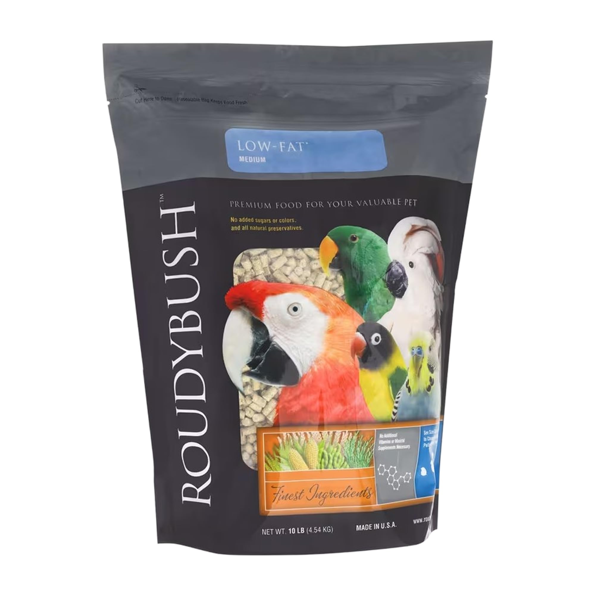 Low Fat Food for Adult Birds & Chicks - Scientifically Formulated Bird Feed, Bird Food Pellets w/Corn, Wheat, Soy & More - Nutritious & Healthy Feed for Birds (Medium, 10lb)
