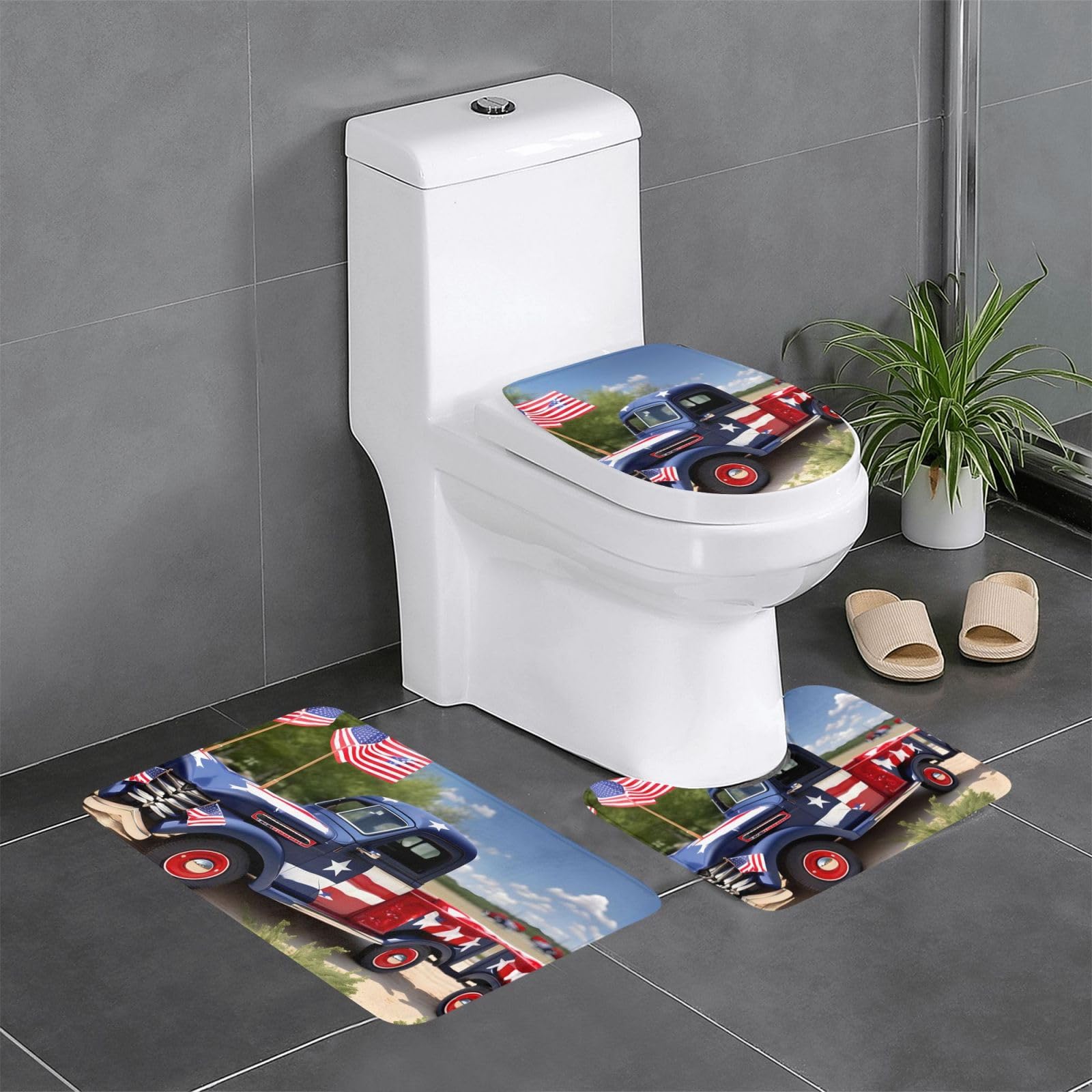 Tapis de bain en U lot de 3 tapis de sol pour chambre ultra doux