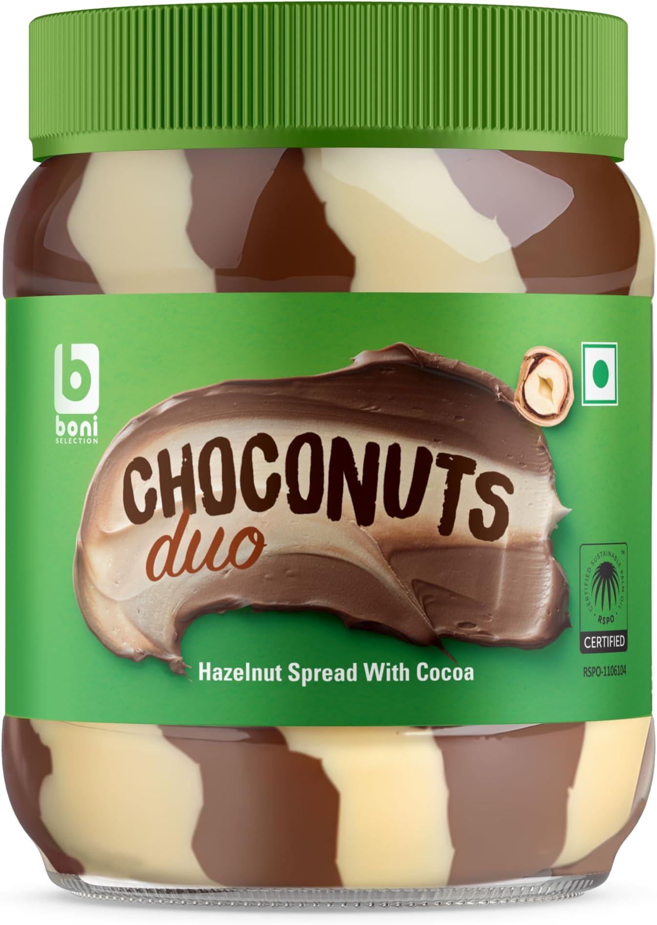 Choconuts Duo Hazelnut Spread With Cocoa – 400g | Netherland Chocolate Spread | Smooth & Spreadable