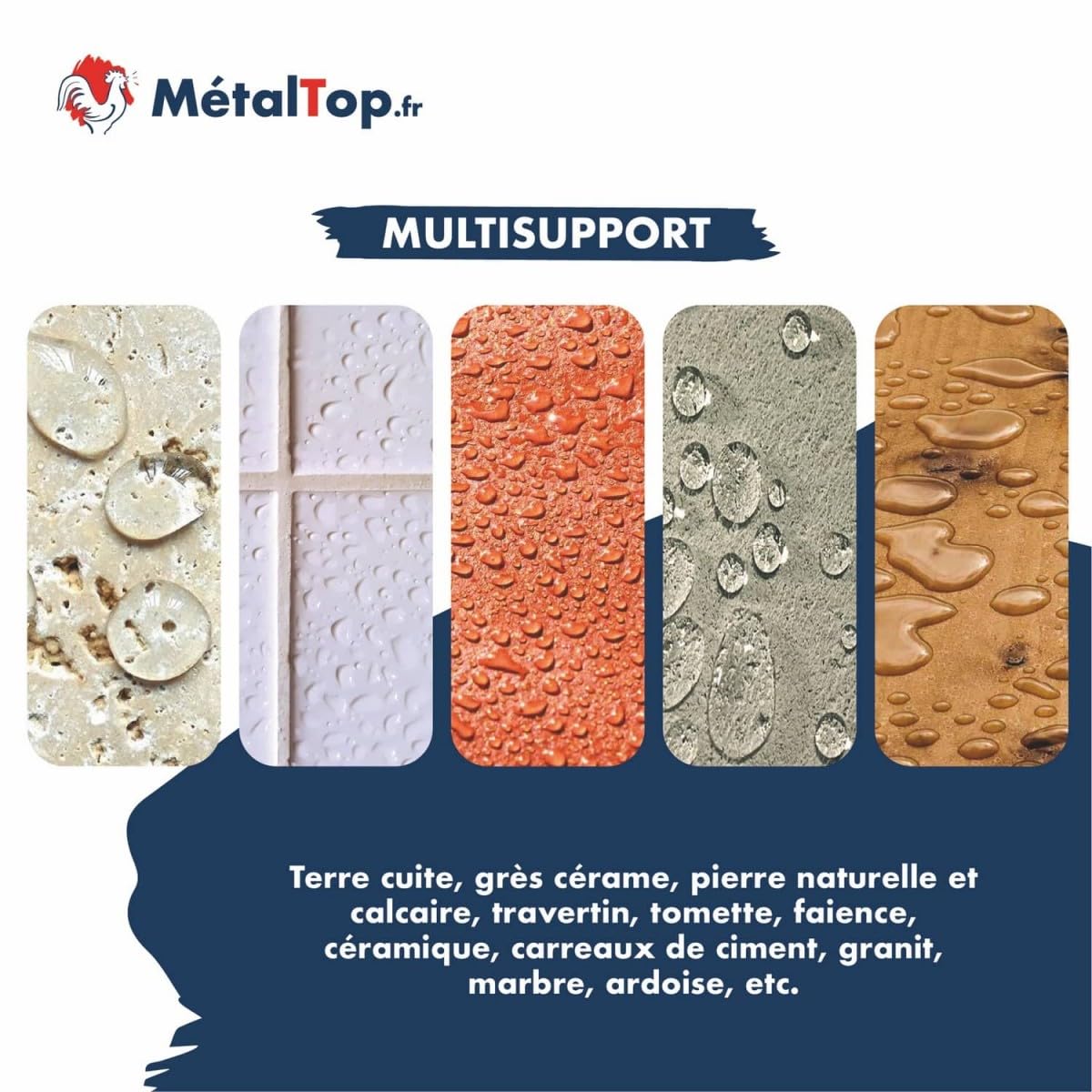 Métaltop - Hydrofuge Carrelage - 5 L - Protection invisible pour carreaux et joints poreux, idéal en intérieur comme en extérieur