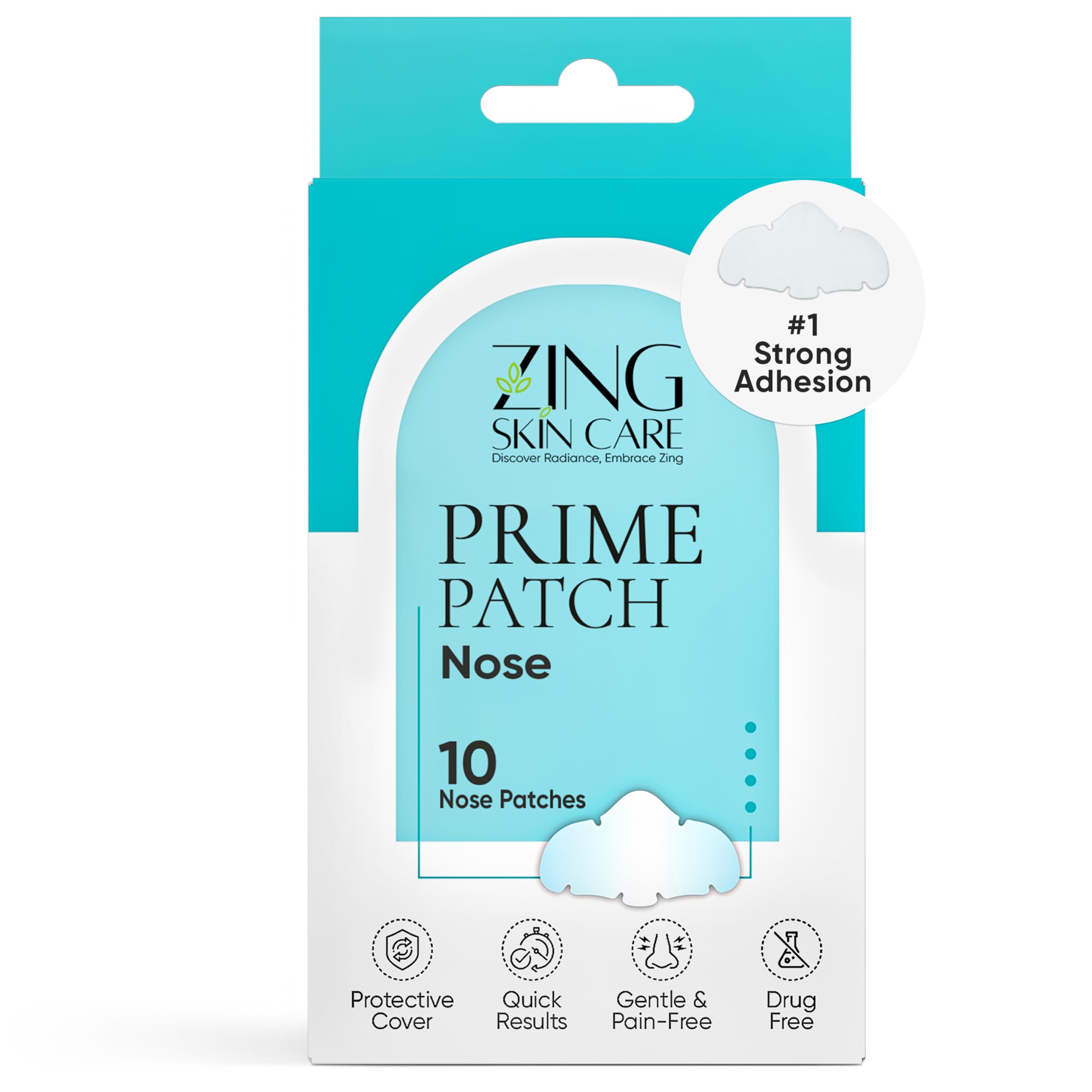 Prime Patch Nose Patches – Hydrocolloid Patches for Pimple & Zit Removal, Blackhead & Pore Care – Absorbs Acne Gunk & Oil, Strong Adhesion, Easy