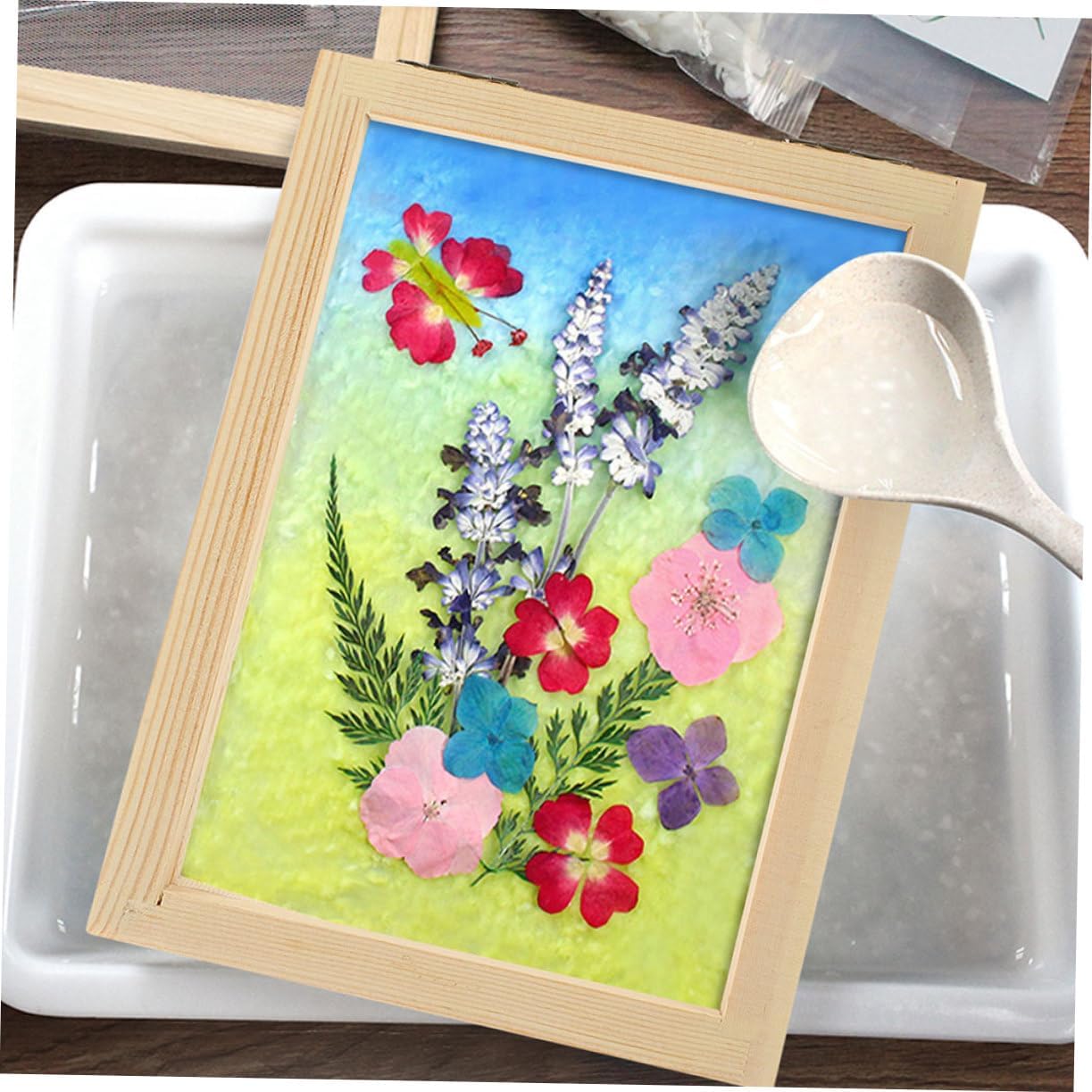 Hohopeti 2pcs DIY Papermaking Kit Wooden Frame Screen Mould and Deckle for Boys and Wooden Paper Making Frame