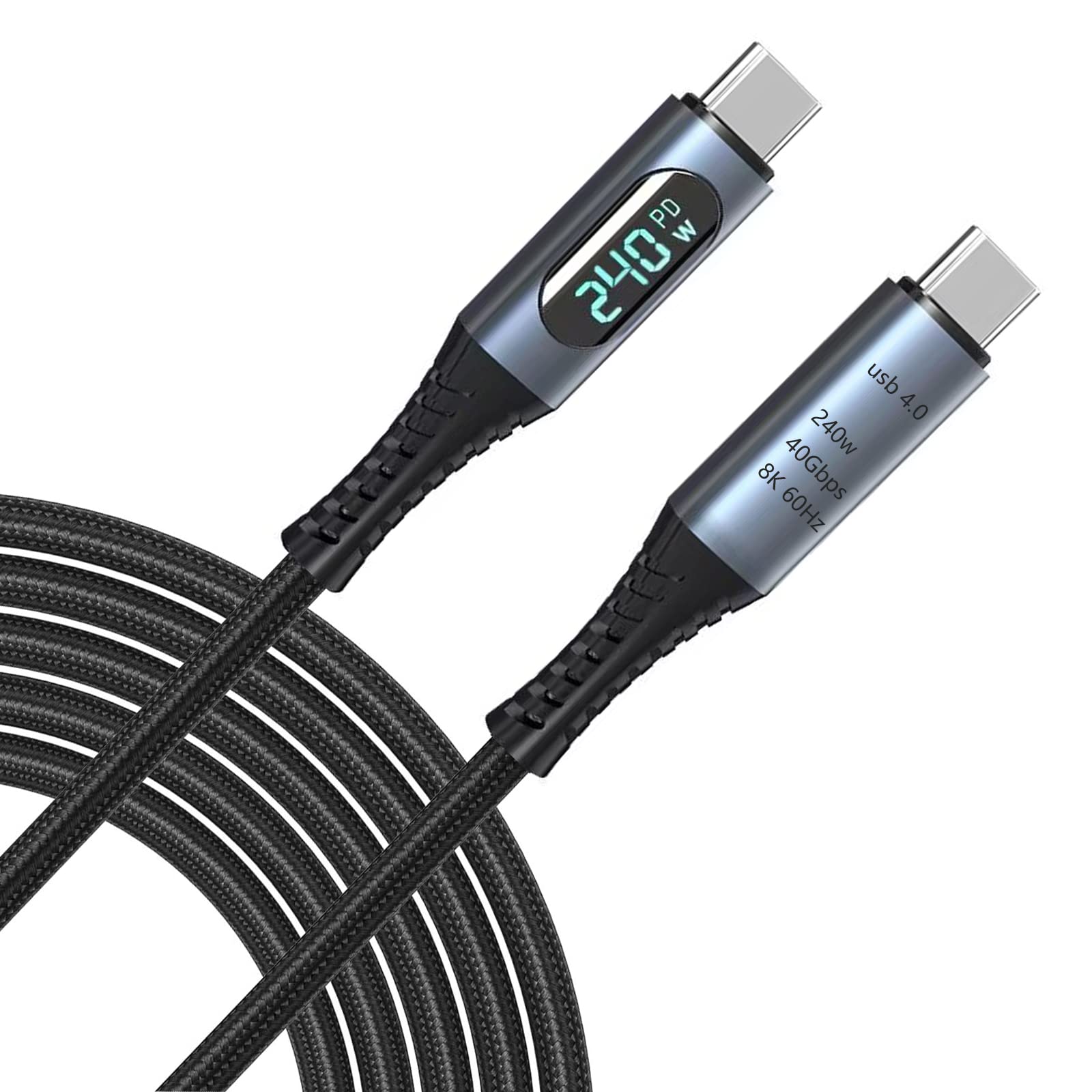 Disscool USB 4.0 Cable, Dual Supports 8K HD Display USB C Cord PD 240W 8K@60Hz 40Gbps Data Transfer(1M/3.3ft)