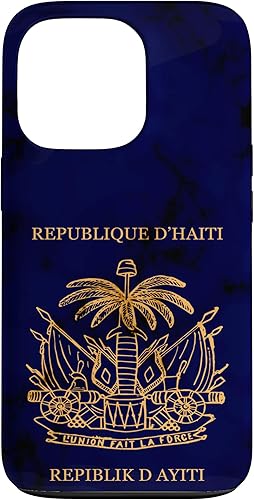 iPhone 13 Pro Haití, haitiano, pasaporte de Haití, bandera de Haití. Funda
