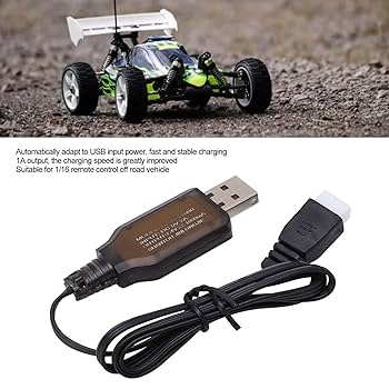 Amazon | 7.4V 1000mA RCカー充電器 1/16 Lipoバッテリー USB
