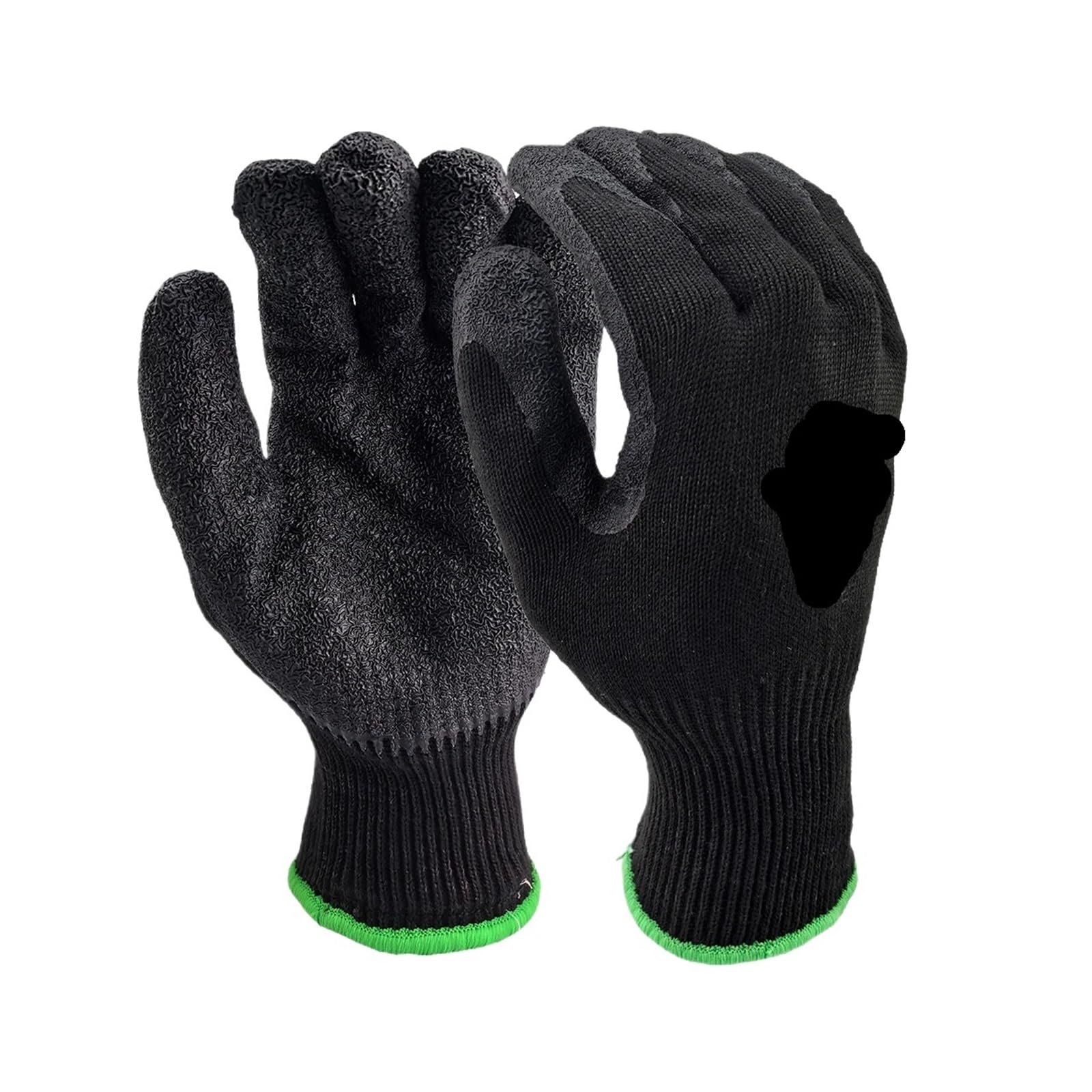 Genérico Guantes anticorte A793, Palma látex con Alambre de Acero HPPE | ANSI A9 nivel F, perforación nivel 5, forro 10 gauge, negro, para abrir durián