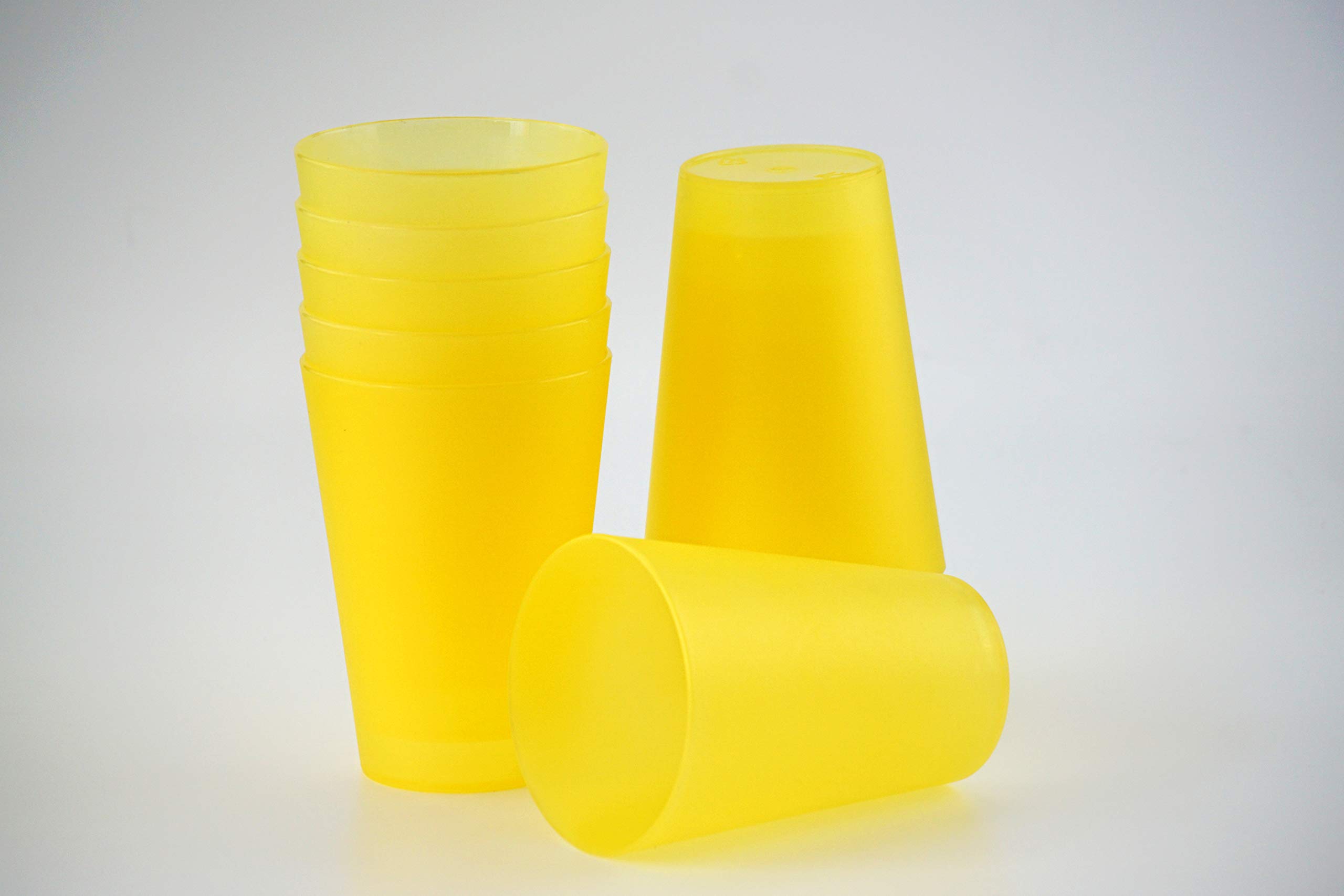 S&S-Shop 100 Plastik Trinkbecher 0,4 l - gelb - Mehrwegtrinkbecher/Partybecher/Becher
