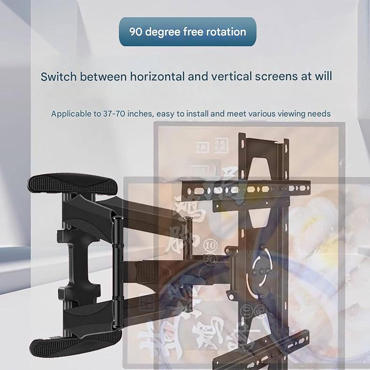 Wall-Mounted Horizontal and Vertical Screen TV Bracket, Wall-Mounted Telescopic Swivel Monitor Bracket for 32-70 Inch Monitor