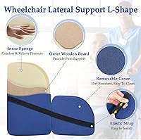 Vista 2 de Lateral Support for Wheelchair Lateral Cushions for Seniors Wedge Pads Chair Support Attachment L Shape Padded for Wheelchair Side Right Guards