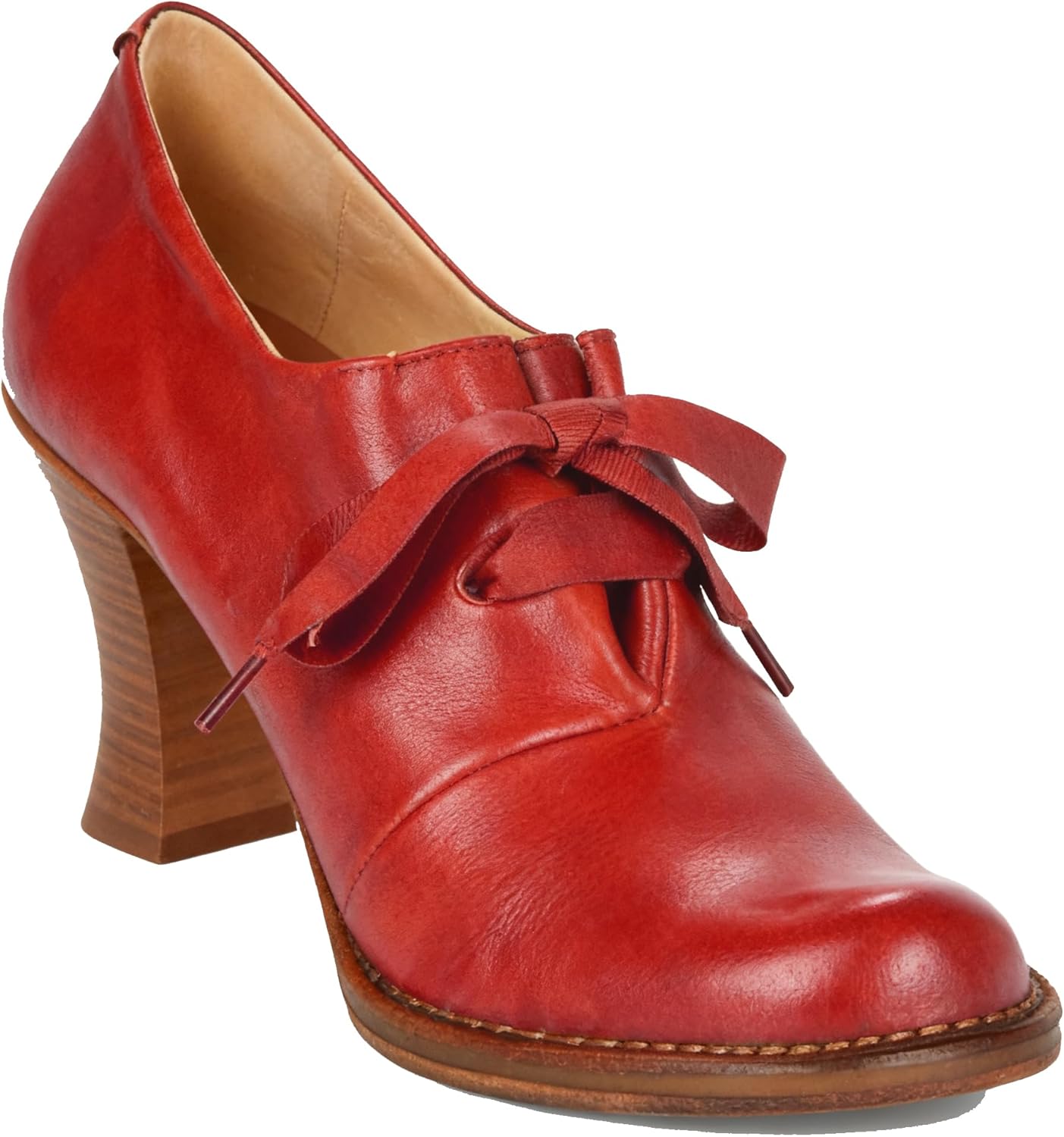 Women Kitten Heel Oxford Loafers Round Toe Lace UP Oxford Pumps Slip On Bow Loafer Pumps 2 inch Stacked Chunky Heel Dress Shoes Retro British Oxford Heels Office Ladies 4-11 M US - Image 5