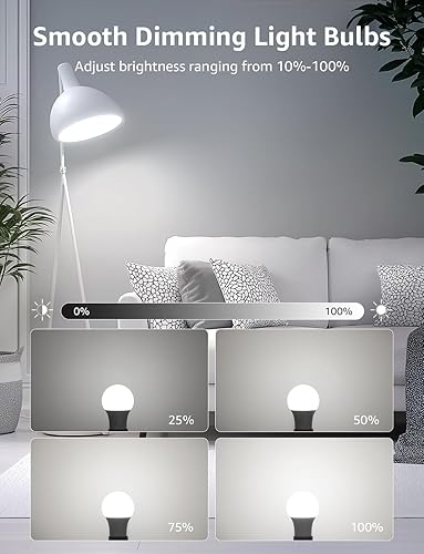 Miniatura 10 de Lepro Bombillas LED regulables equivalentes a 60 vatios, 9.5 W 800 lúmenes, blanco cálido suave 2700 K, base media estándar A19 E26, certificación