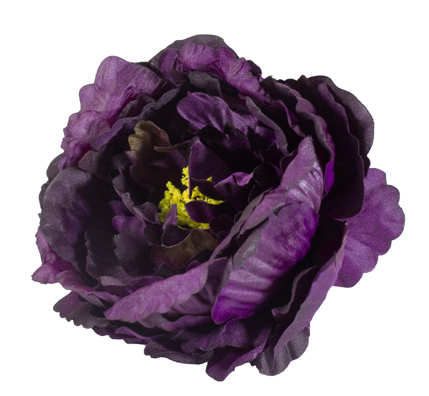 Fennco Styles Handmade Peony Napkin Rings, Set of 4 - Violet Flower Decorative Napkin Holders for Home, Dining Table, Banquet, Family Gathering, Holiday and Special Occasion (Eggplant)