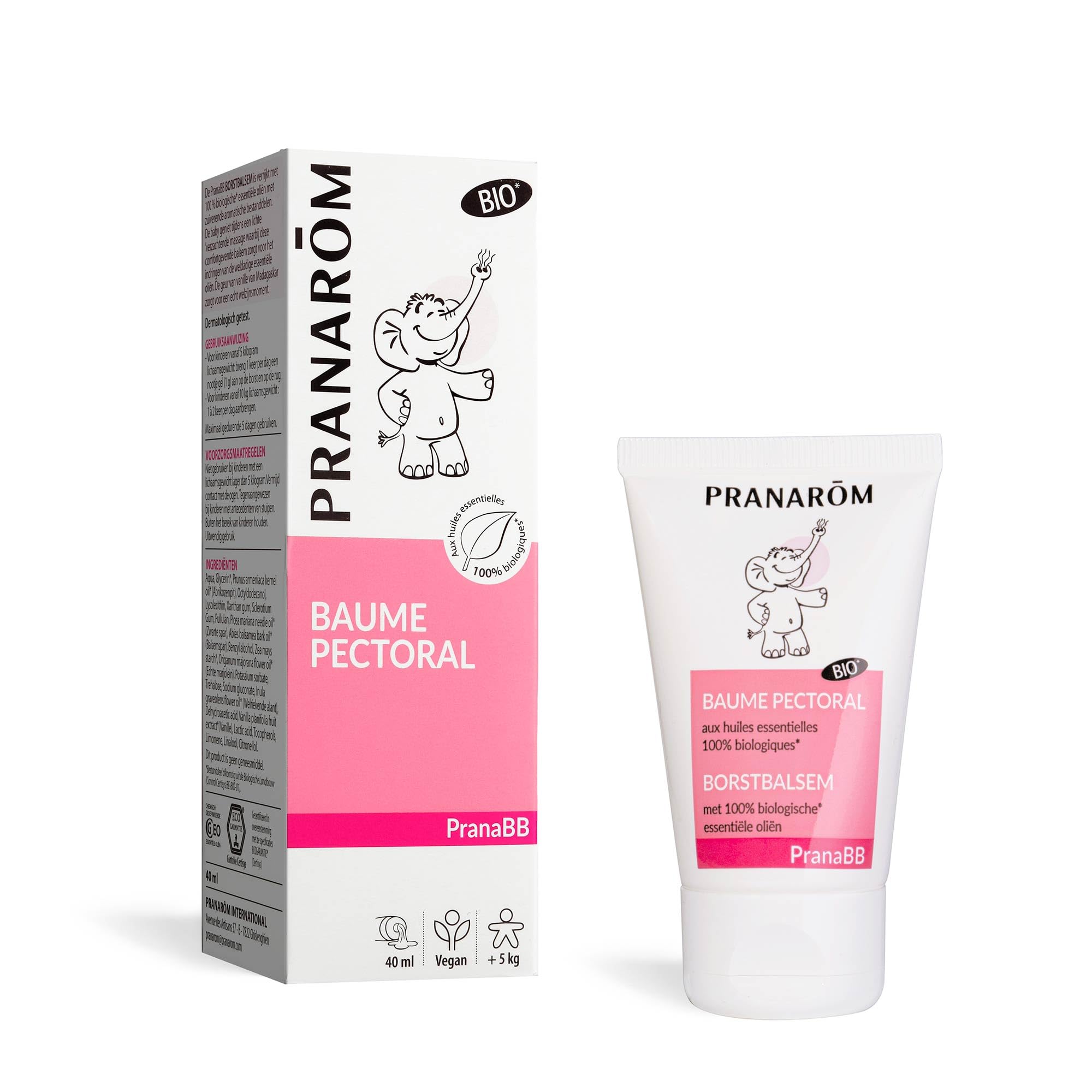 PRANARÔM - PranaBB - Baume Pectoral - Confort Poitrine Bébé - Aux Huiles Essentielles Bio - Odeur Apaisante De La Vanille De Madagascar - Pour Bébé - Vegan - 40 ml