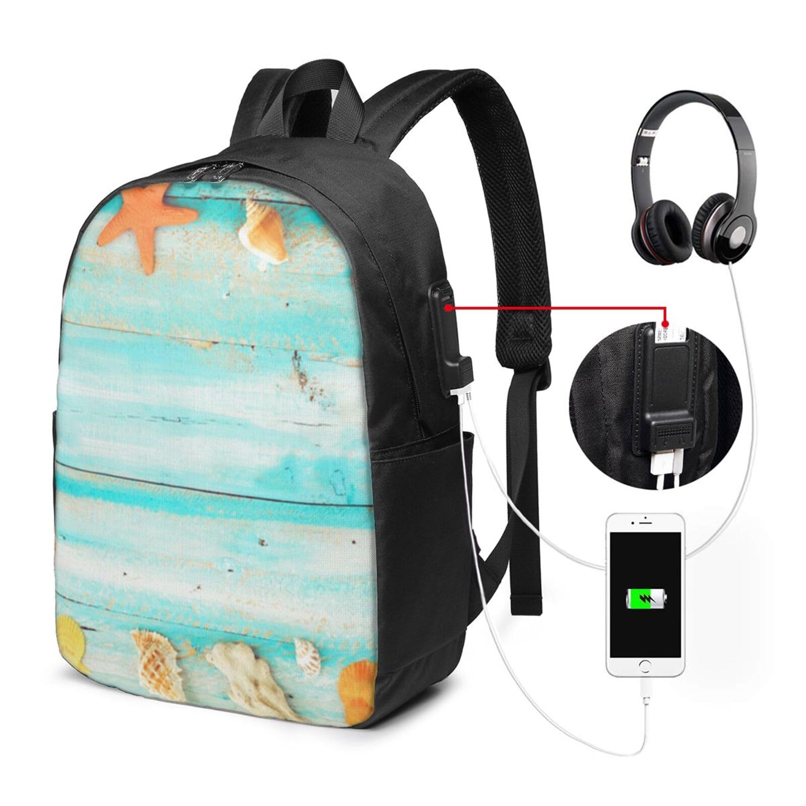 Porta USB 17 pollici dello zaino del computer portatile stampata