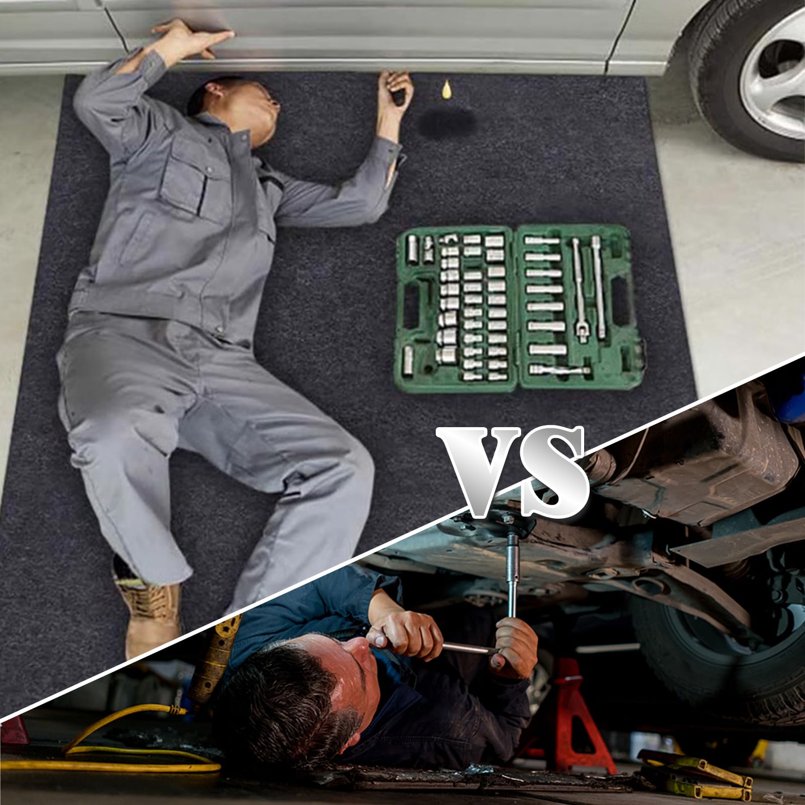 YSOOUA Tapis Anti-Déversement d’Huile 100x200cm - Rétention pour Moto, Auto, Établi et Atelier