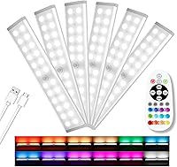 Vista 1 de Diomart Luces para debajo del gabinete, luz recargable con sensor de movimiento, luces nocturnas para interiores, 58 LED inalámbricas bajo
