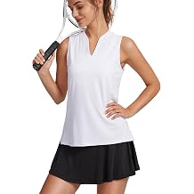 Women's Sleeveless Golf Shirt V-Neck Lightweight Quick Dry Tennis Tank Tops Polo Shirts for Women