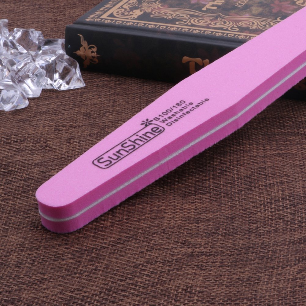 Kcjhagbd Double Sided Nail File Waterproof 100/180 Grit Nail Art Tips Buffer Soft Sponge Nail Files and Buffers for Acrylic Nails Electric