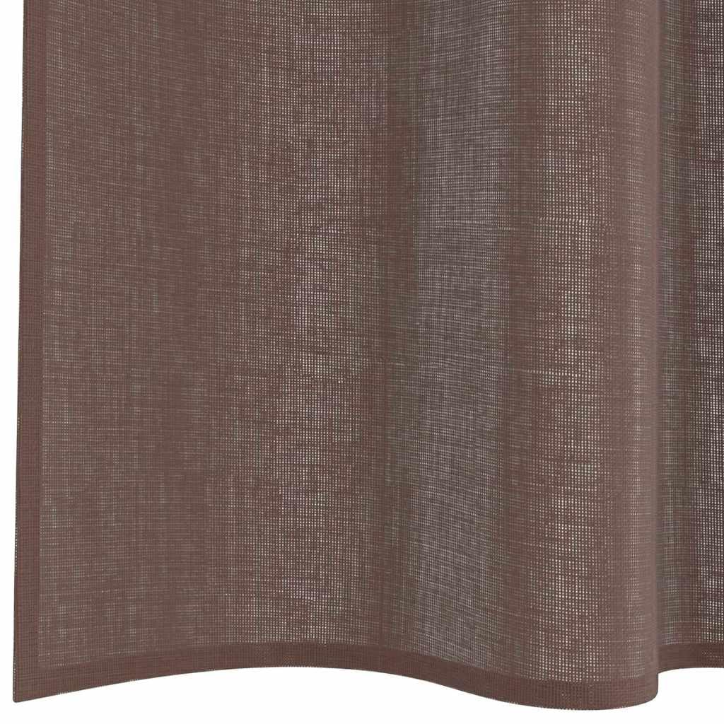 Voile Vorhänge mit Stangentaschen, 2 Stück braun, 140x260 cm, 100% Polyester, semi-transparent, Sichtschutz und Sonnenschutz, pflegeleicht, für Wohnzimmer Schlafzimmer Küche Balkon