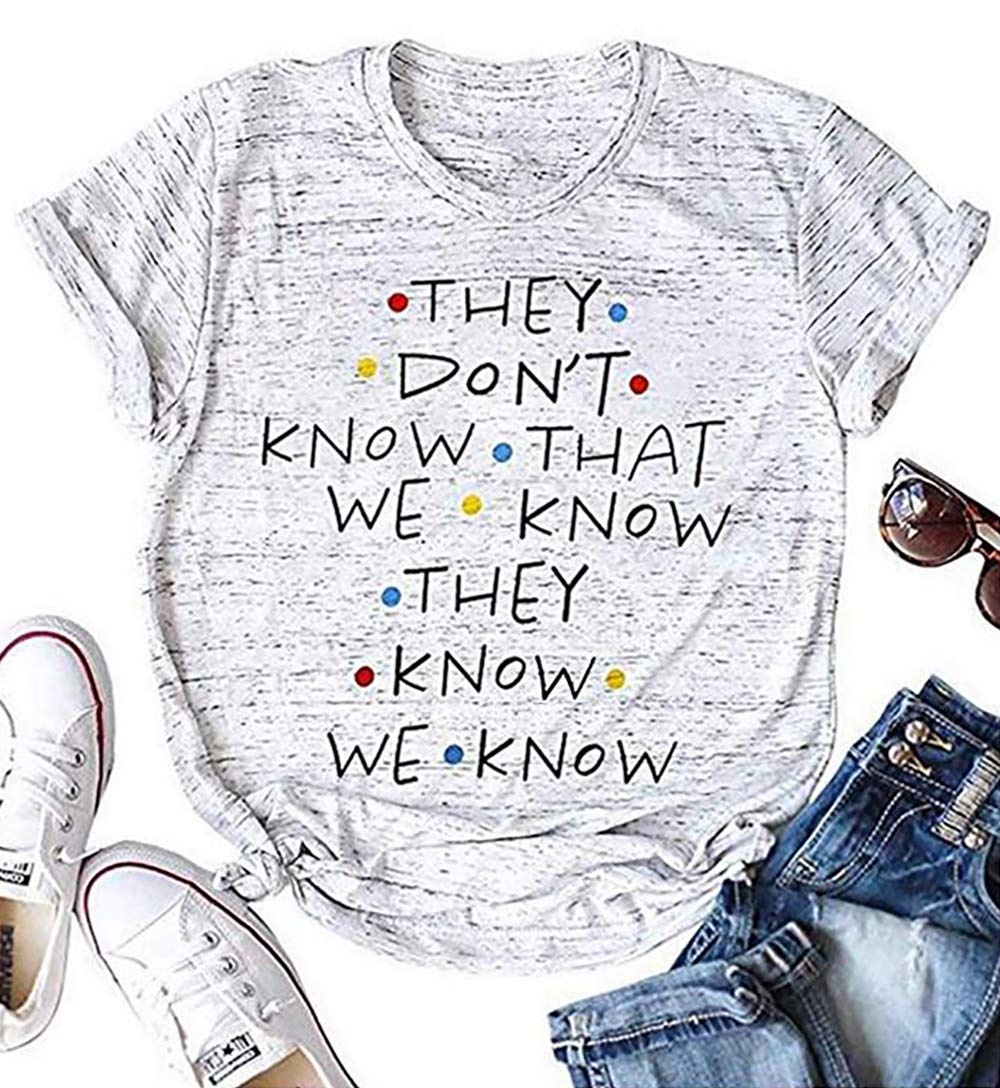 LUKYCILD Women Short Sleeve Casual Letter Print Top Tee