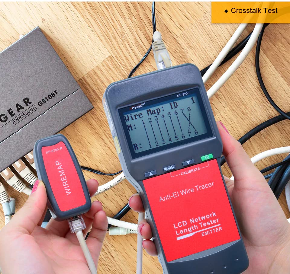 Tester kabli i sieci NOYAFA NF-8200 LCD LAN Tester sieciowy tester kabli RJ45 Tester kabli Ethernet Cable Tracker, tracker i tester kabli