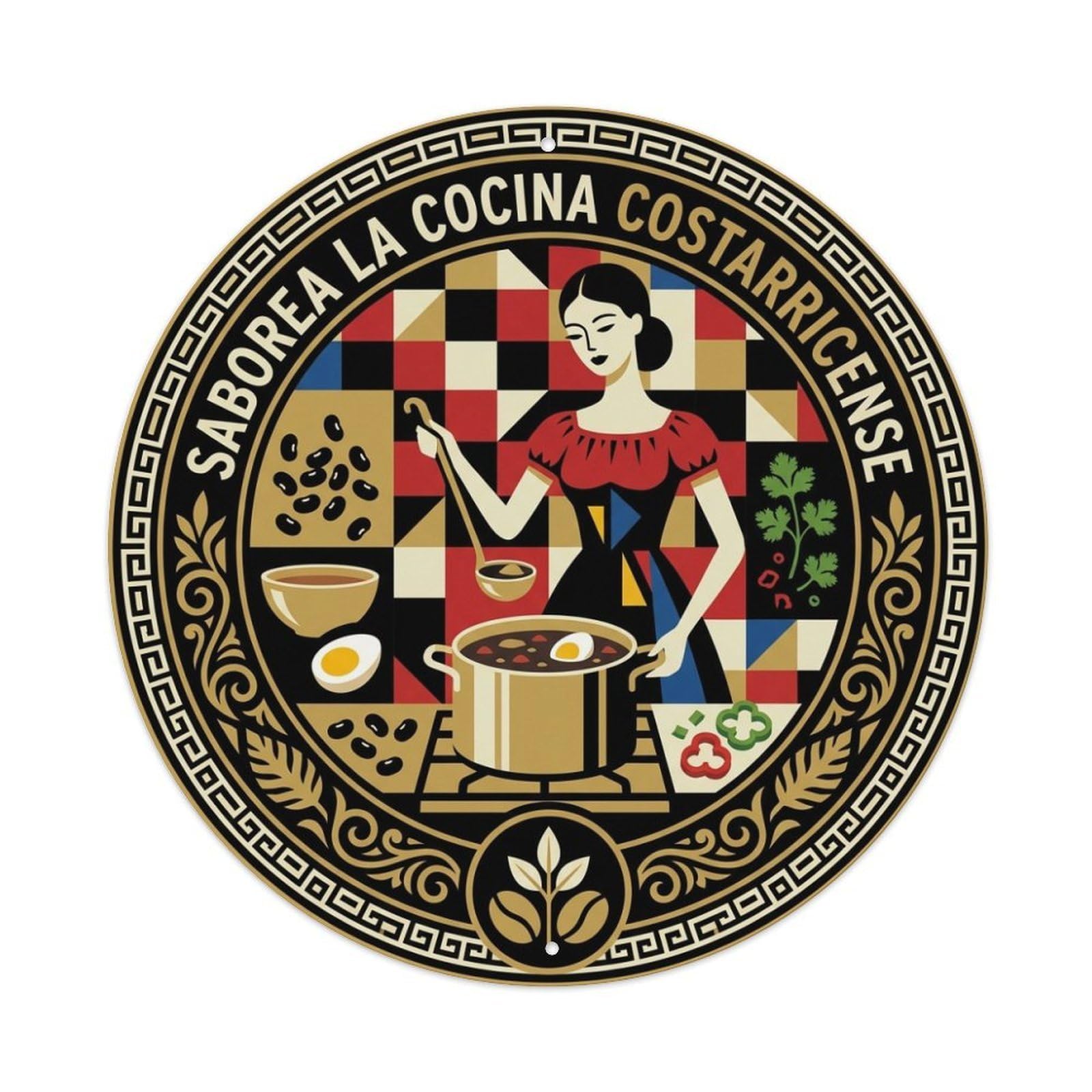 Costa Rica Pride Taste Sopa Negra Bean Soup Cook Metal Tin Sign