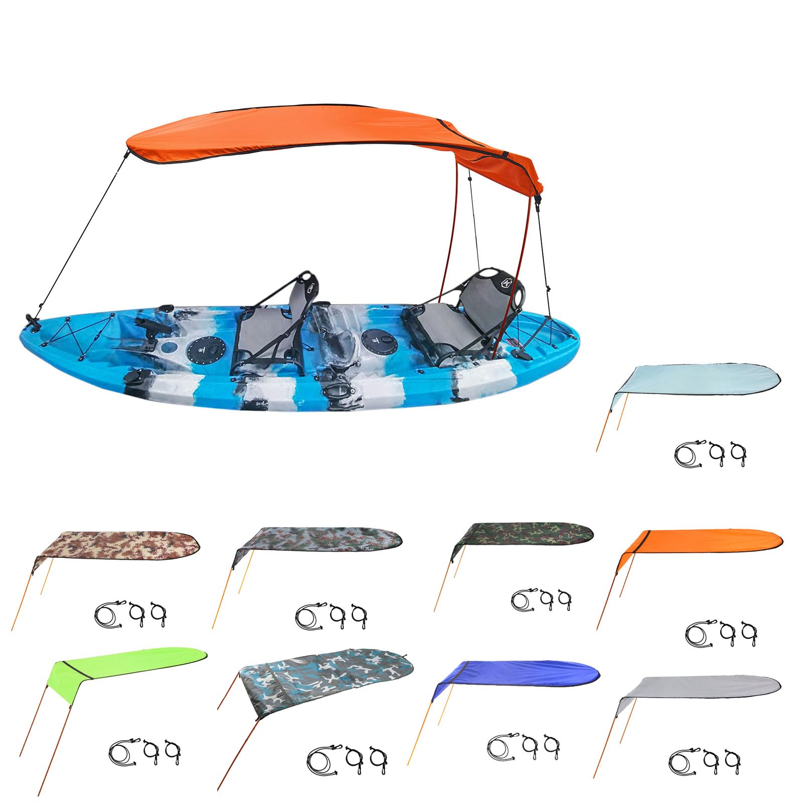 Tettuccio Parasole per attività Ricreative in Acqua per Aree Salotto Barche, Copertura Aerea in Tessuto per Canottaggio, Pesca e Uso Kayak Tettuccio Parasole Portatile per Barche Copertura