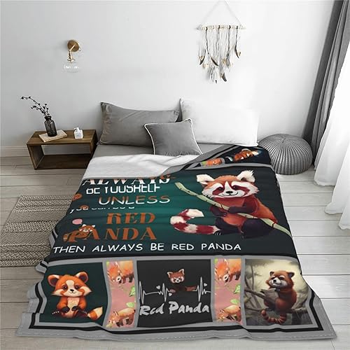 Miniatura 5 de Manta de panda rojo, regalos para los amantes de los pandas, para niños, adultos, mujeres y niñas, manta decorativa de pandas rojos, manta de ropa