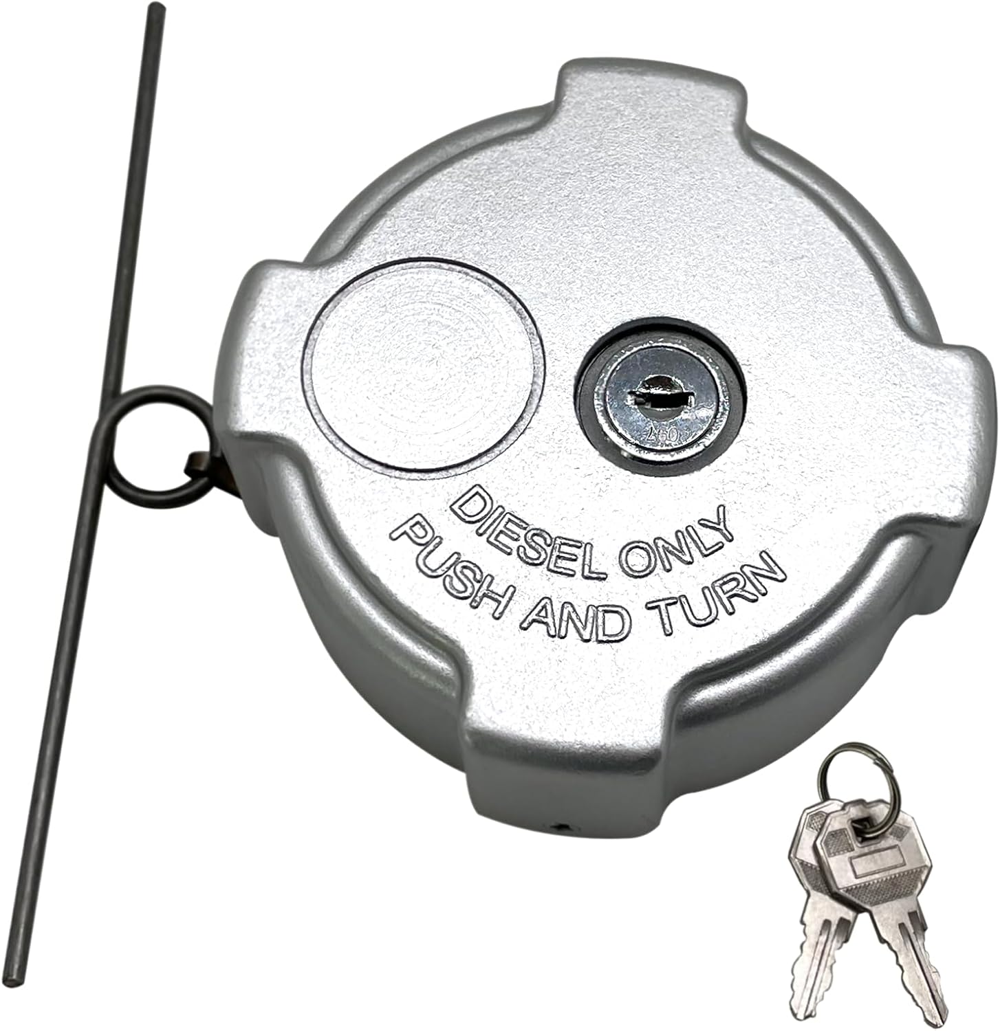 03-37017-002 Aluminum Semi Truck Diese/l Fue/l Tank Locking Gas Cap 2PCS, Fit 1996-2022 Freightliner 108SD 114SD 122SD Argos/y Cascadia Columbia 3 In 1/4 Quarter Turn with Keys & Gaskets