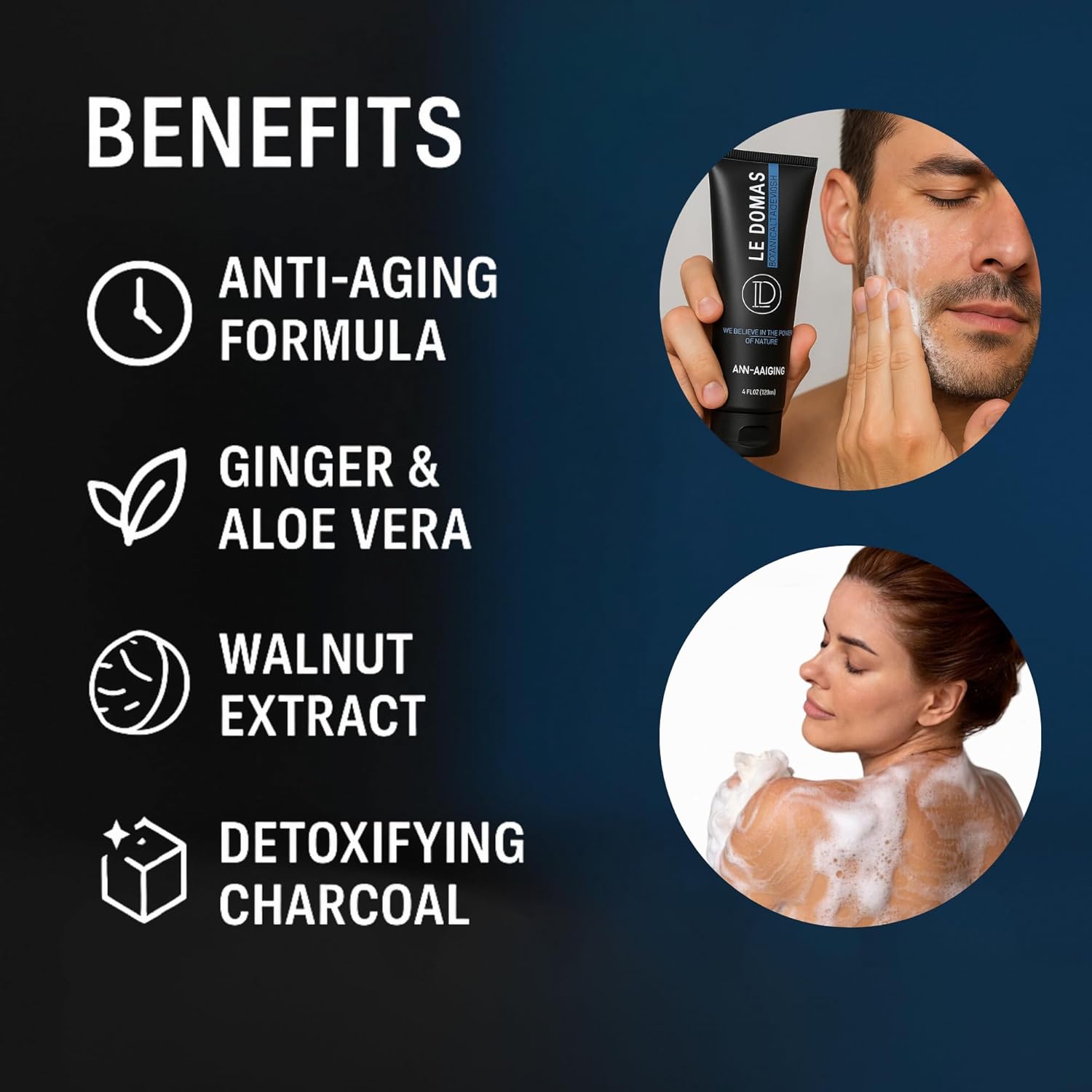 Body Wash & Face Wash Set for Men & Women – Natural Skincare with Aloe Vera, Rice & Coconut Charcoal, Hydrating Moisturizer & Oil Cleanser, Travel Size Skin Care Products for All Skin Types