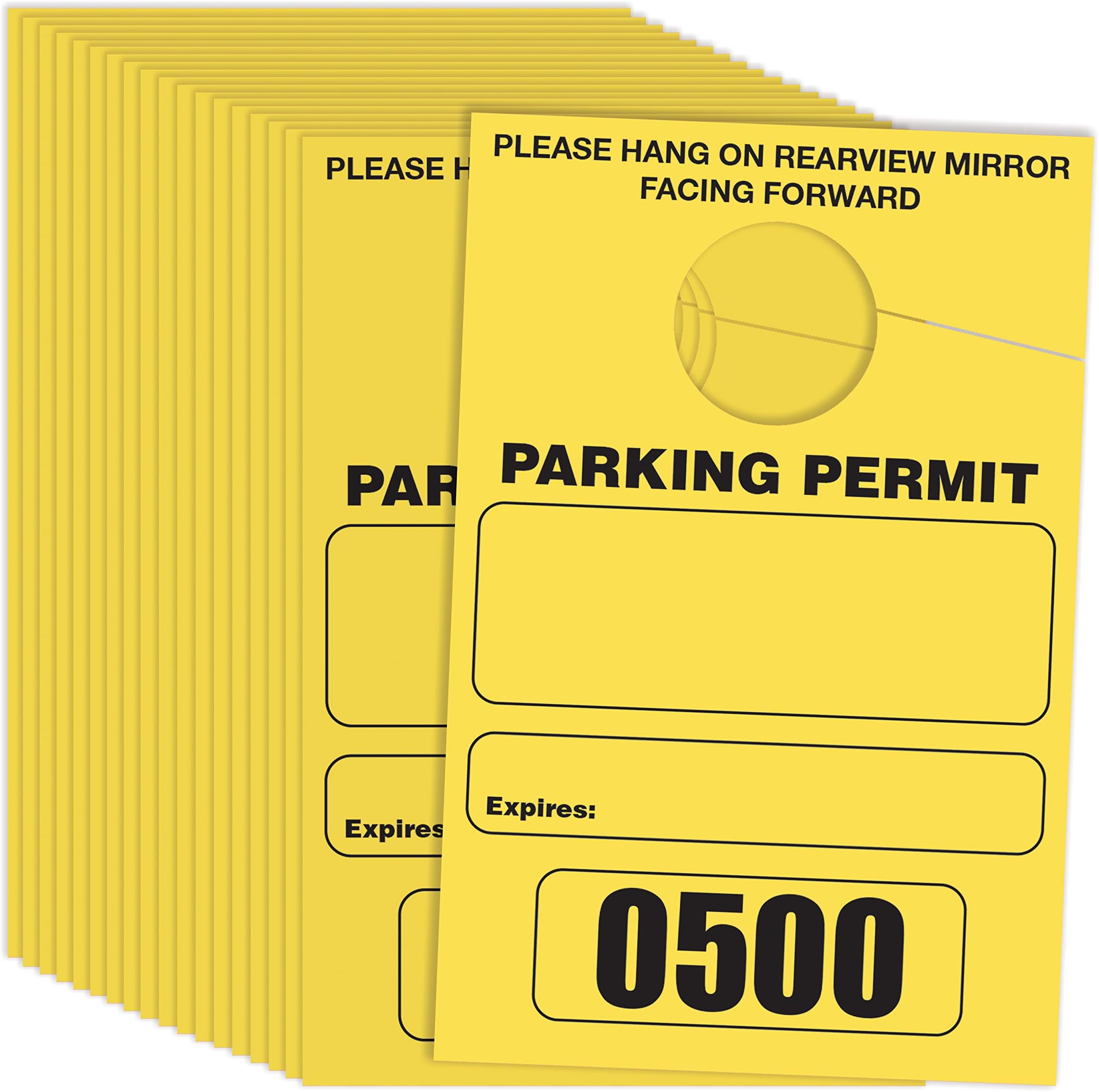 Amazon.com : Better Office Products Yellow Parking Permit Hang Tags ...