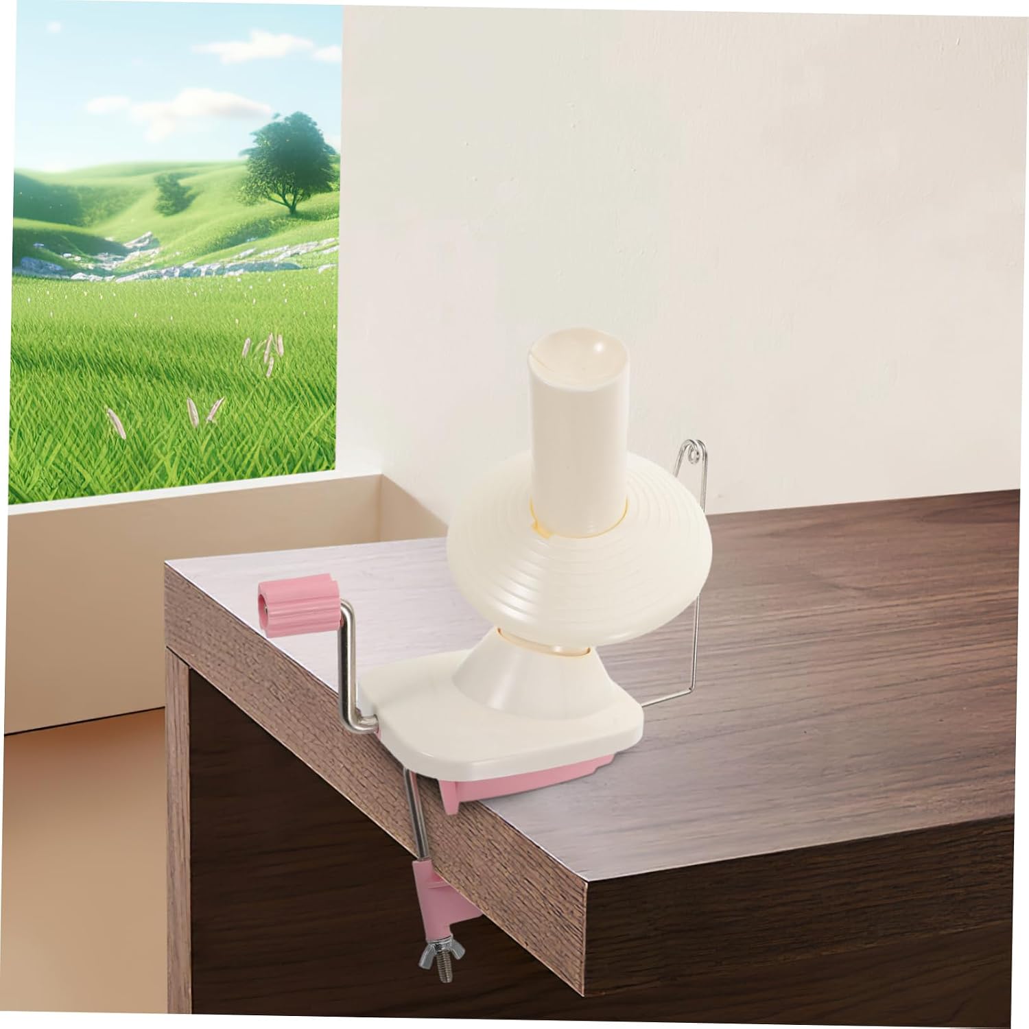 NUOBESTY Portable Hand-Crank Yarn Winder Lightweight Manual for Home Use Easy to Carry for Knitting and Crocheting Projects