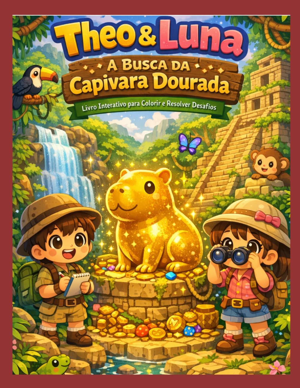 Theo & Luna: A Busca da Capivara Dourada: Livro Interativo para Colorir, Resolver Desafios e Caça ao Tesouro Infantil (Theo & Luna: Aventuras Interativas)