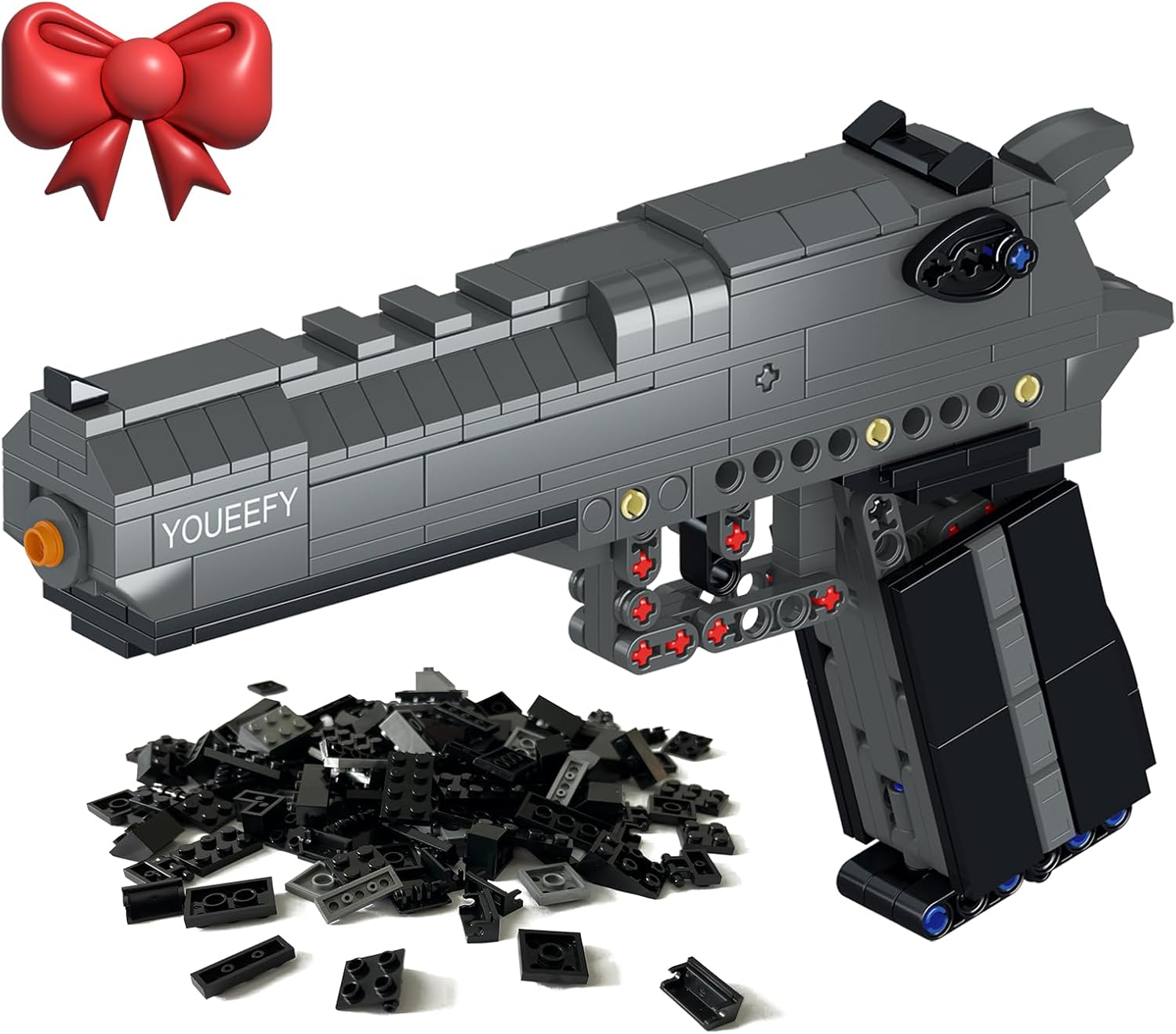 1:1 Desert Eagle Military Model Building Blocks Set, 300+ Pieces, Collectible Construction Toy for Teens & Adults 14+, Unique Gift for Military Enthusiasts (Desert Eagle)