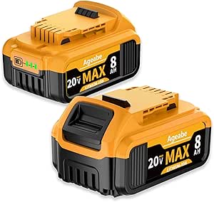 2 Packs 8.0Ah Replacement for Dewalt 20V Max Battery Compatible with DCB208 DCB207 DCB206 DCB204 DCB203 DCB201 DCB200 Longer Runtime for Dewalt 20V Tools and Original Chargers