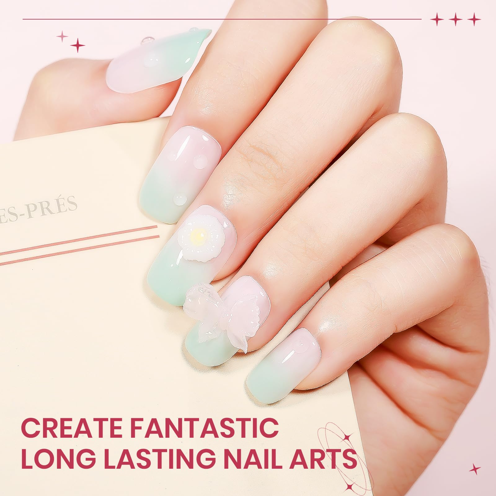 SUPWEE Żel 3D Nail Art, nieprzywierający żel do przedłużania paznokci Solid Builder Gel | Żel do rzeźbienia 3D Wielofunkcyjna rzeźba Nail Art do paznokci DIY & Salon Biały Nude 14 g