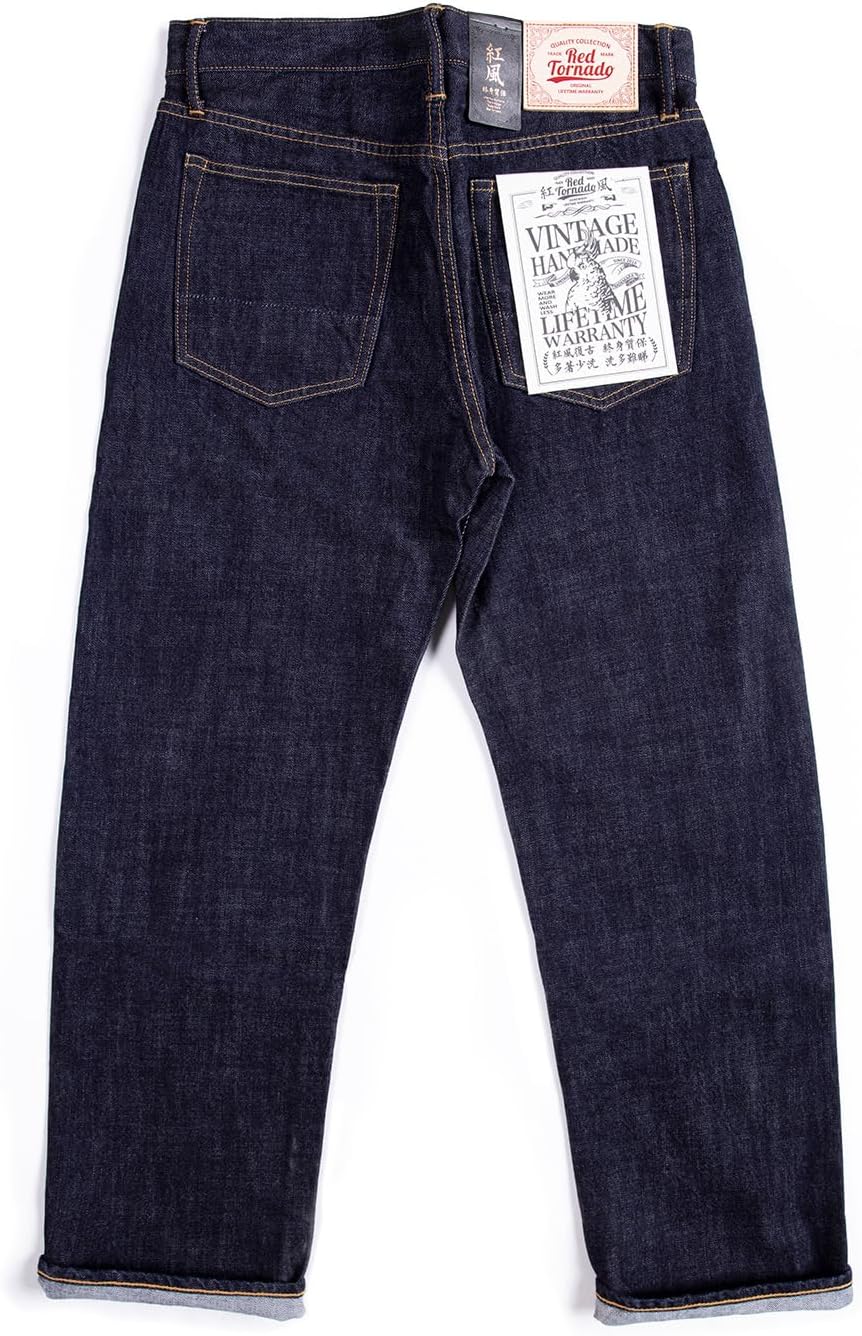 Red Tornado Vintage Men's Jeans Relaxed Fit Straight Leg 14oz Selvedge Jean Denim Pants Loose Fit Hight Rise Men Jeans - Image 5