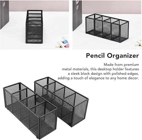 Vista 5 de Pssopp Organizador de suministros de arte, 4 rejillas, multiusos, suministros de papelería, almacenamiento para escuela, oficina, encimera