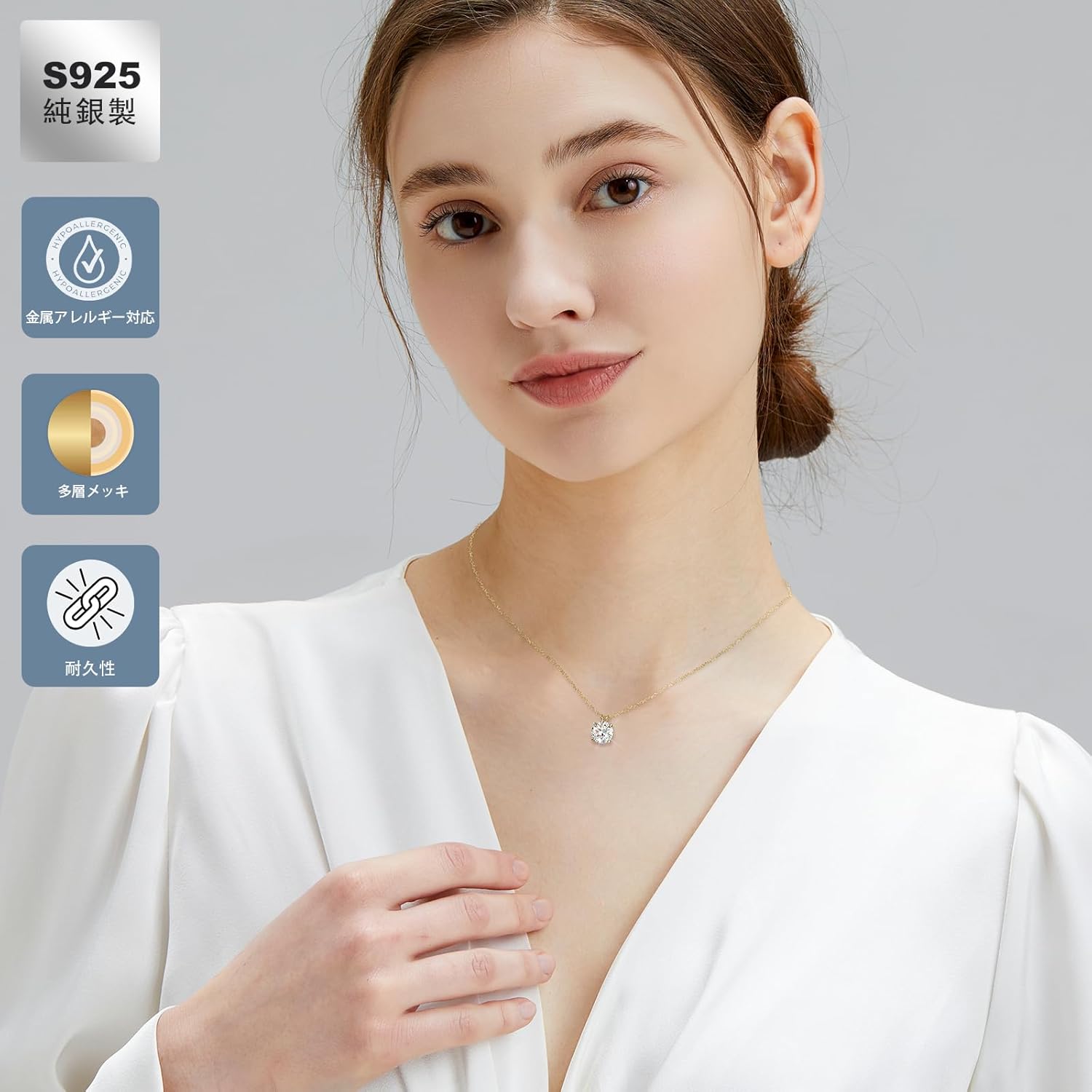 KRKC&CO Moissanite Necklaces for Women, Moissanite Solitaire Pendant for Her, Sterling Silver, 4-Prong, GRA, Jewelry Gift for Anniversary/Birthday/Wedding/Valentine's Day - to Wife, Mom, 0.5/1/2/3/4CT - Image 3