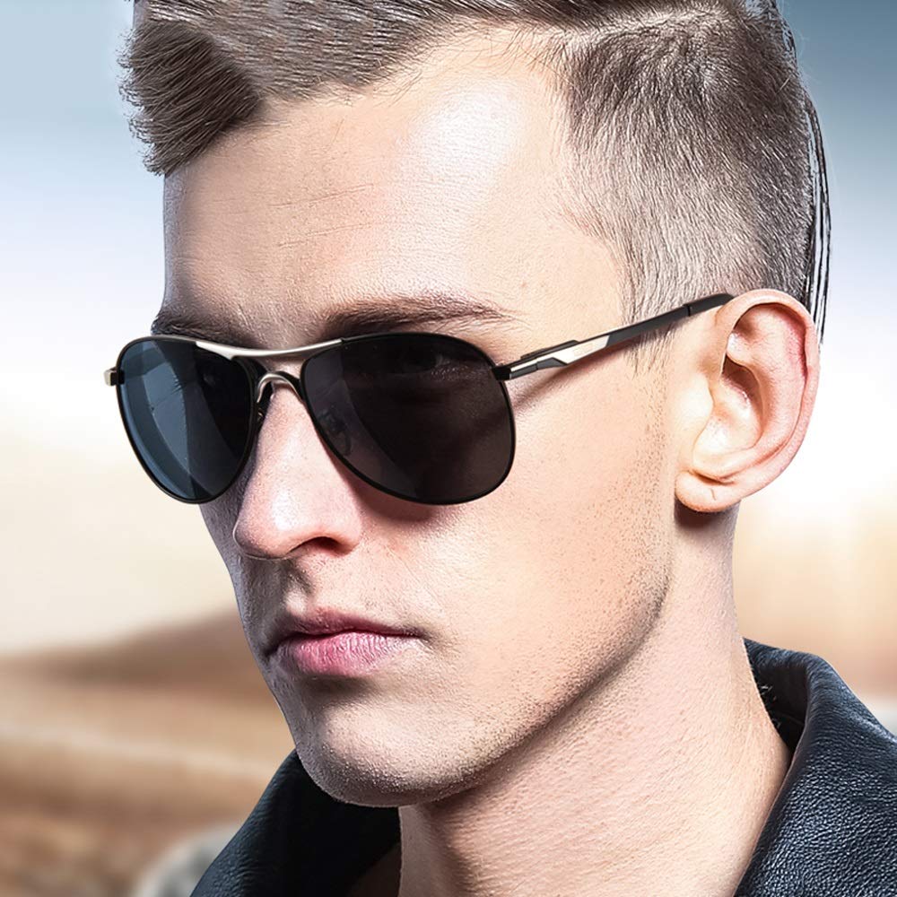 Polarisierte Sonnenbrille Mann, Tag Und Nacht Fahren Sonnenbrillen Angeln Golf Sonnenbrillen (Farbe : Silber)