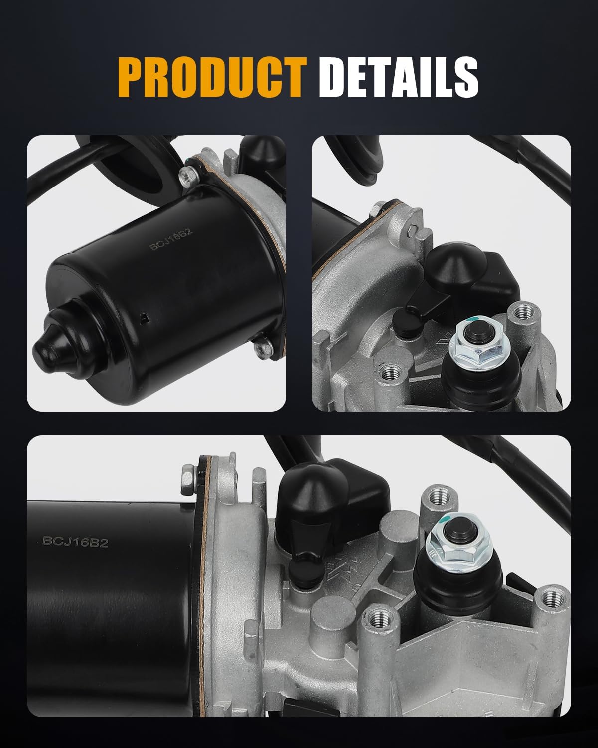 ROADFAR Front Windshield Wiper Motor Compatible For Chevy Colorado 2004-2012 For GMC Canyon 2004-2012 For Isuzu i-280/i-350 2006, i-290/i-370 2007-2008, 4-Pin, Replace# 88958223, 25809218