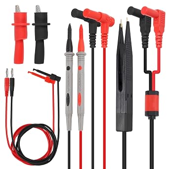 DIANN Multimeter Test Leads Set Professional Leads Kit 1000V 20A Test Probes Silicone Alligator Clips Test SMD IC Test Hook Clips Test Tweezer