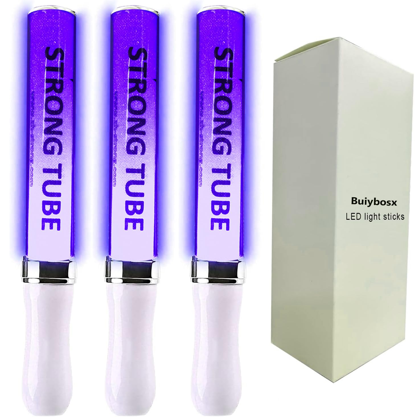 Buiybosx Reusable LED Light Sticks 3Pack with 15 Multicolor, Manual and Automatic Mode LED Glow Sticks, Concert Glowsticks, Raves, Emergency