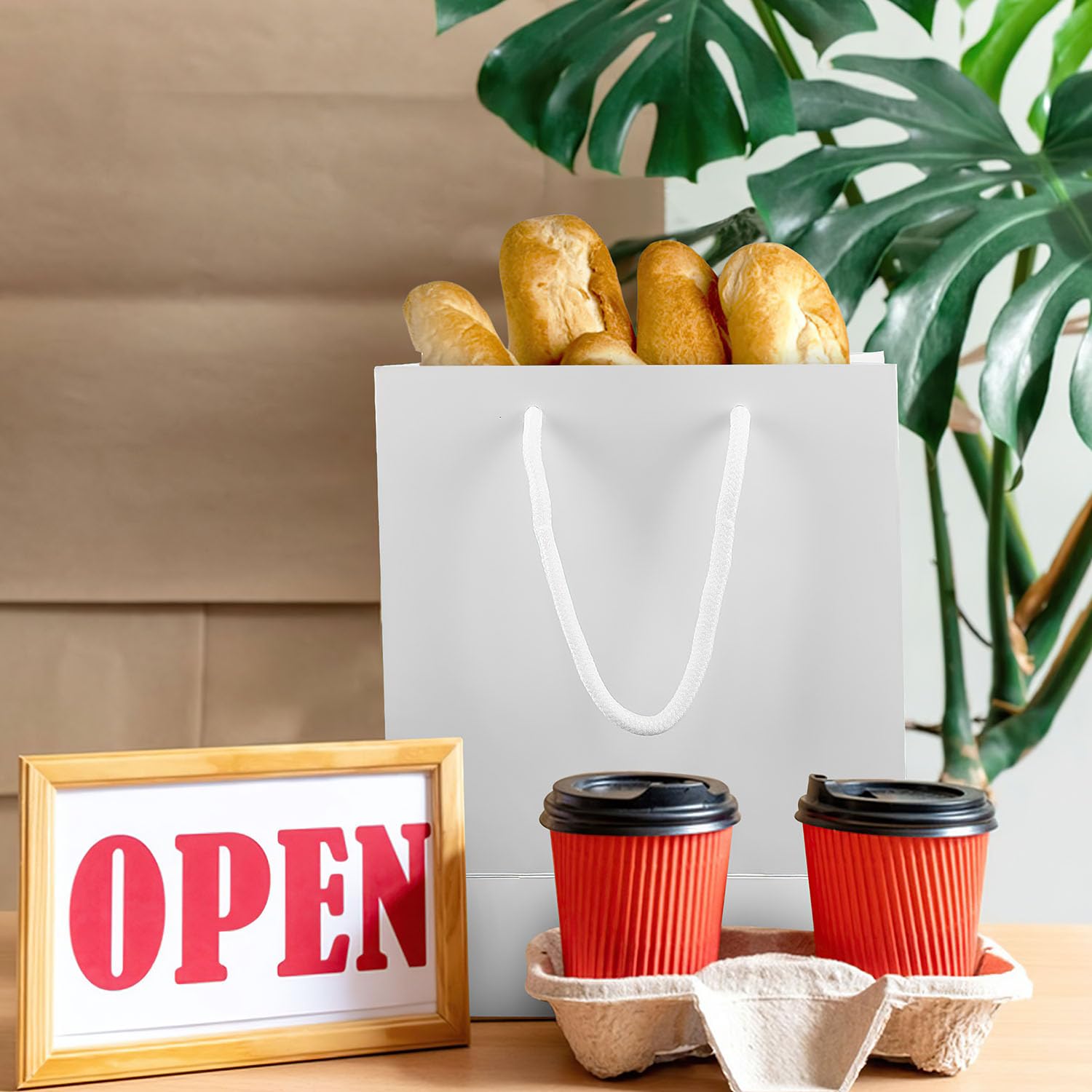 Sacchetti di carta per caramelle, Bianco Sacchetti di carta con puntini in lamina d'oro 24 pezzi Sacchetti regalo